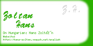 zoltan hans business card